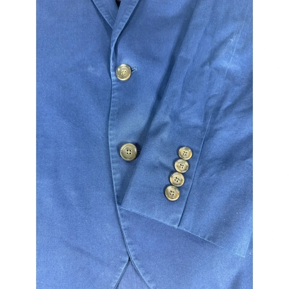 J Crew Ludlow Blazer Mens 40R Blue Italian Cotton Sport Coat LARUSMANI‎ Fabric